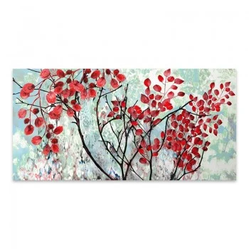 "Read Leaves" Megapap canvas painting digital printing 140x70x3cm.