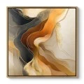 "Sand and Wind Abstract" Megapap painting on canvas digital printing with frame 100x100x3cm.