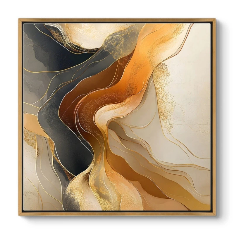"Sand and Wind Abstract" Megapap painting on canvas digital printing with frame 100x100x3cm.