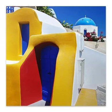 "Santorini" Megapap painting on canvas digital printing 50x50x3cm.