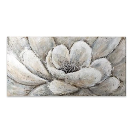 "Silver Flowers" Megapap painting on canvas digital printing 140x70x3cm.