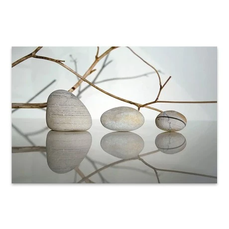"Stones and Branches" Megapap painting on canvas digital printing 90x60x3cm.
