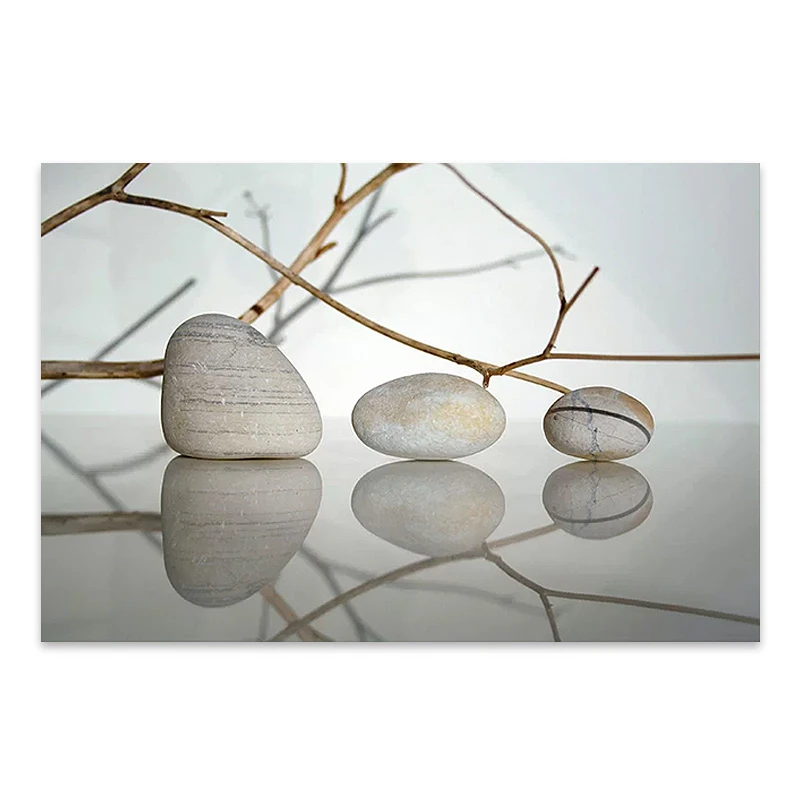 "Stones and Branches" Megapap painting on canvas digital printing 90x60x3cm.