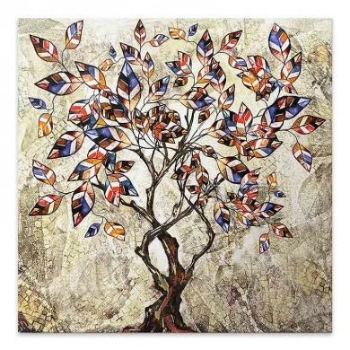 "Tree And Leaves" Megapap painting on canvas digital printing 100x100x3cm.