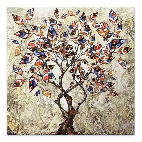 "Tree And Leaves" Megapap painting on canvas digital printing 100x100x3cm.