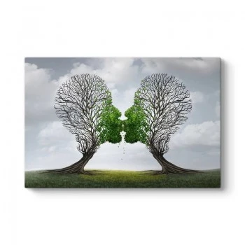 "Trees Growing With Love" Megapap painting on canvas digital printing 100x70x3cm.