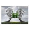 "Trees Growing With Love" Megapap painting on canvas digital printing 75x50x3cm.