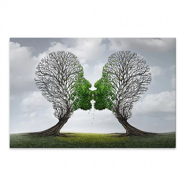 "Trees Growing With Love" Megapap painting on canvas digital printing 75x50x3cm.
