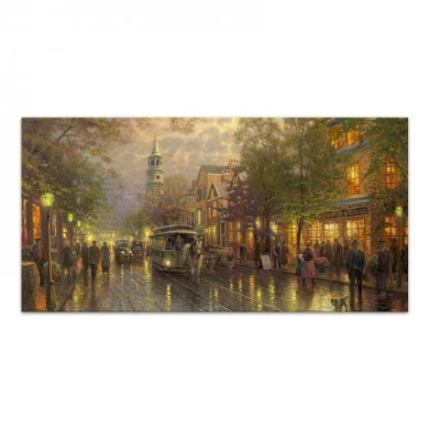 "Wet Streets" Megapap canvas painting digital printing 140x70x3cm.