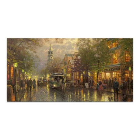 "Wet Streets" Megapap canvas painting digital printing 140x70x3cm.