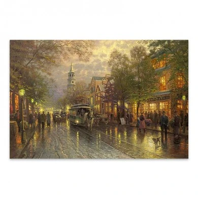 "Wet Streets" Megapap painting on canvas digital printing 75x50x3cm.