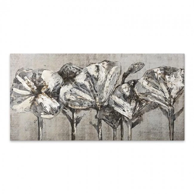 "White Flowers" Megapap painting on canvas digital printing 120x60x3cm.