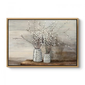 "Willow Flowers" Megapap painting on canvas digital printing with frame 140x100x3cm.