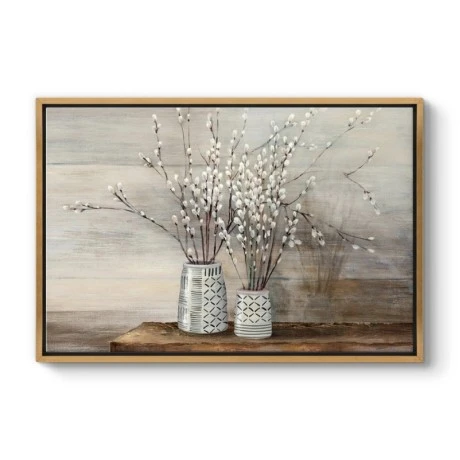 "Willow Flowers" Megapap painting on canvas digital printing with frame 140x100x3cm.