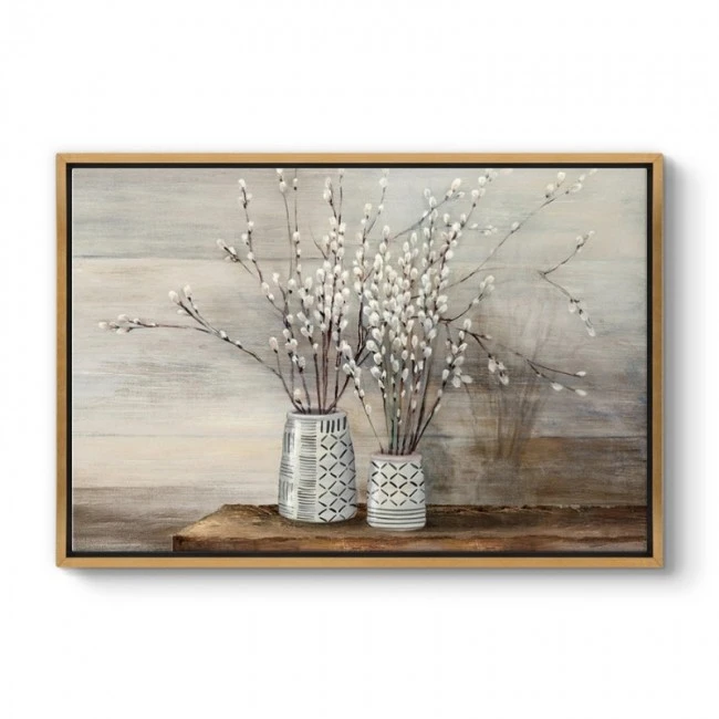 "Willow Flowers" Megapap painting on canvas digital printing with frame 140x100x3cm.
