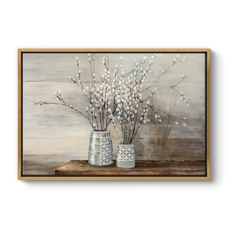 "Willow Flowers" Megapap painting on canvas digital printing with frame 140x100x3cm.