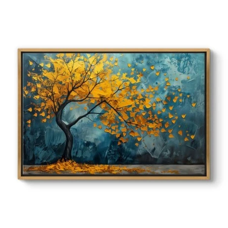 "Windblown Tree" Megapap painting on canvas digital printing with frame 140x100x3cm.