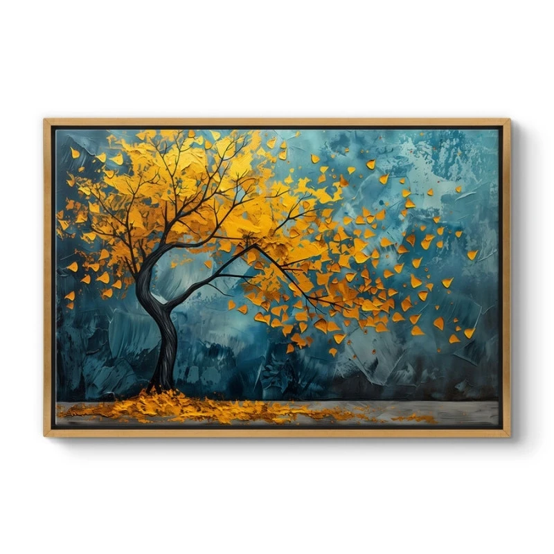 "Windblown Tree" Megapap painting on canvas digital printing with frame 140x100x3cm.