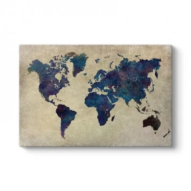 "World Map" Megapap painting on canvas digital printing 125x80x3cm.