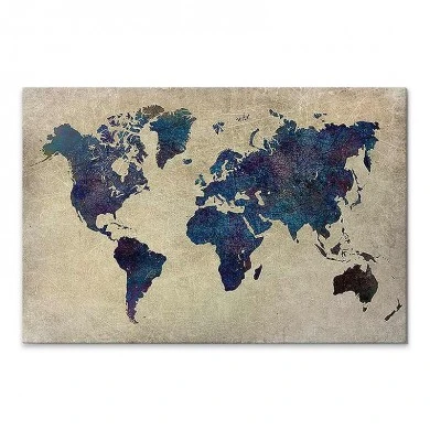"World Map" Megapap painting on canvas digital printing 75x50x3cm.