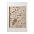 PAINTING IN BEIGE COLOR OF AN ABSTRACT LANDSCAPE WITH FRAME 40X60 CM