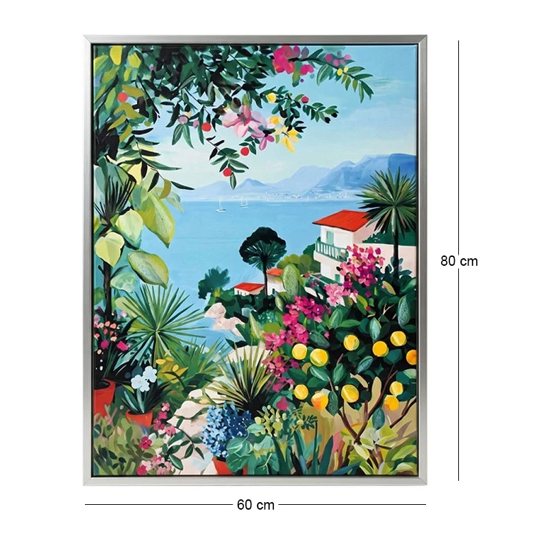 PAINTING OF A SEASCAPE WITH FRAME 60X80 CM