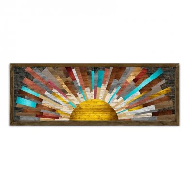 Digital print "The Sun" Megapap painting with wooden frame 120x40x3.5cm.