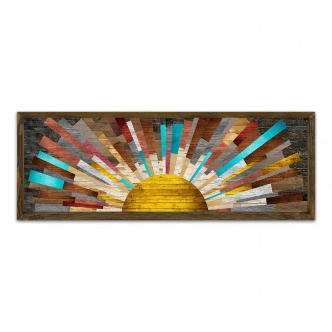 Digital print "The Sun" Megapap painting with wooden frame 120x40x3.5cm.