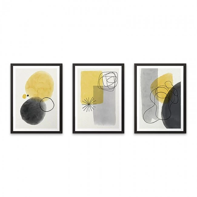 "Threads" Megapap painting of three pieces in frame 35x45x2cm.