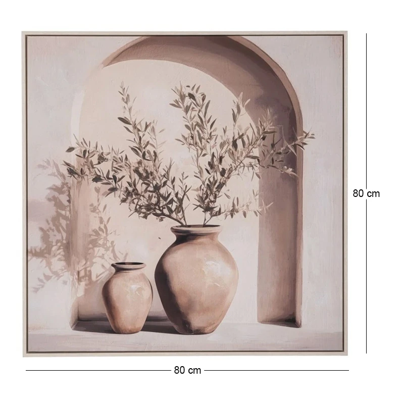 PLANT ΠΙΝΑΚΑΣ ΣΕ ΤΥΠΩΜΕΝΟ ΚΑΜΒΑ ΜΕ ΛΕΥΚΗ ΠΑΛΑΙΩΜΕΝΗ ΚΟΡΝΙΖΑ 80Χ80ΕΚ