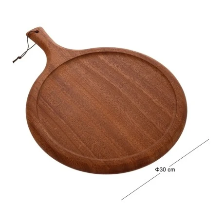BROWN WOODEN CHOPPING BOARD D30X2CM