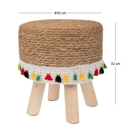 NATURAL SEAGRASS STOOL 28X33CM