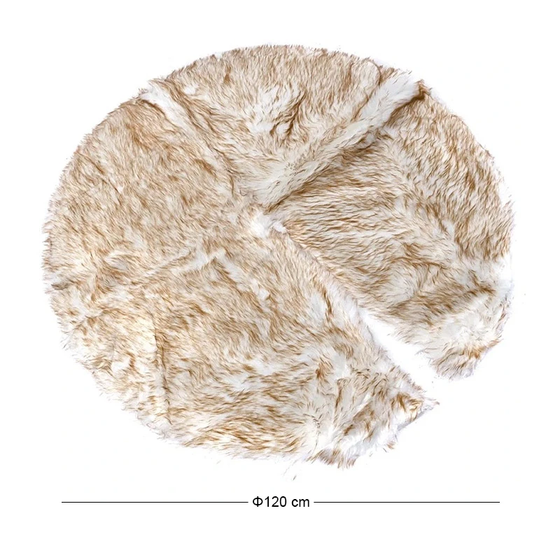 BROWN FAUX FUR TREE SKIRT D120CM
