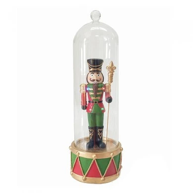 CHRISTMAS RESIN LED SOLDIER IN GLASS DOME 39CM