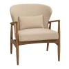NATURAL OAK WOOD ARMCHAIR WITH CREAM CUSHION 71X73X83,5CM