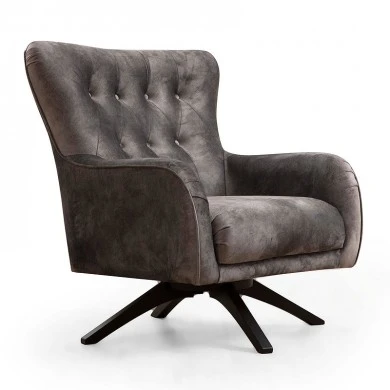 Aredo Megapap fabric armchair in anthracite color 75x70x85cm.
