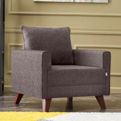 Bella Megapap fabric armchair in brown color 82x81x85cm.