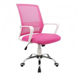 ΒΣ1600-W ΛΕΥΚΟ/ΡΟΖ MESH ΠΟΛΥΘΡΟΝΑ ΓΡΑΦΕΙΟΥ - 01.0162