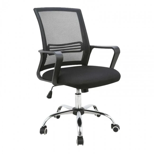 ΒΣ1600 ΧΡΩΜΙΟ/ΜΑΥΡΟ MESH ΠΟΛΥΘΡΟΝΑ ΓΡΑΦΕΙΟΥ - 01.0168