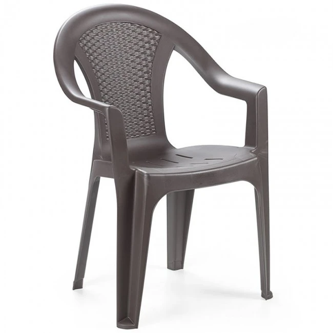 Ischia armchair by polypropylene in brown color 54x56x81cm.