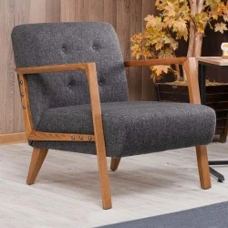 Kemer Megapap fabric armchair in anthracite color 67x76x78cm.