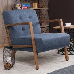 Kemer Megapap fabric armchair in blue color 67x76x78cm.