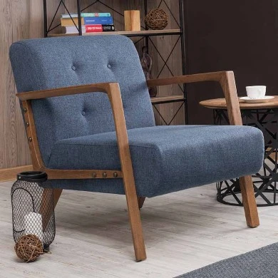 Kemer Megapap fabric armchair in blue color 67x76x78cm.