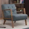 Kemer Megapap fabric armchair in blue - brown color 67x76x78cm.