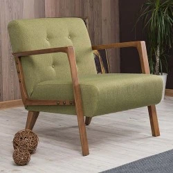 Kemer Megapap fabric armchair in green color 67x76x78cm.