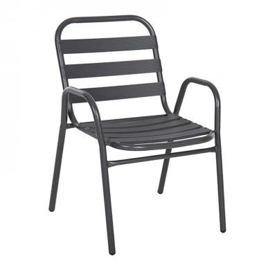 Garden armchair Lora metal - aluminum color grey 54x56x79cm.