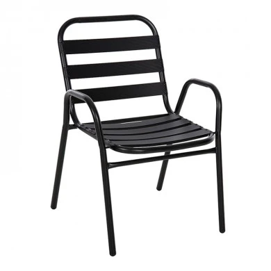 Garden armchair Lora metal - aluminum color black 54x56x79cm.