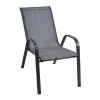 Πολυθρόνα κήπου μεταλλική - textline στοιβαζόμενη χρώμα ανθρακί 55x75x94εκ.