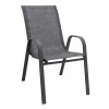 Πολυθρόνα κήπου μεταλλική χρώμα γκρι με αδιάβροχο ύφασμα textline σε μαύρο γκρι χρώμα 53x75x88εκ.