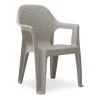 Mandella garden plastic armchair in grey color 60x57x84cm.
